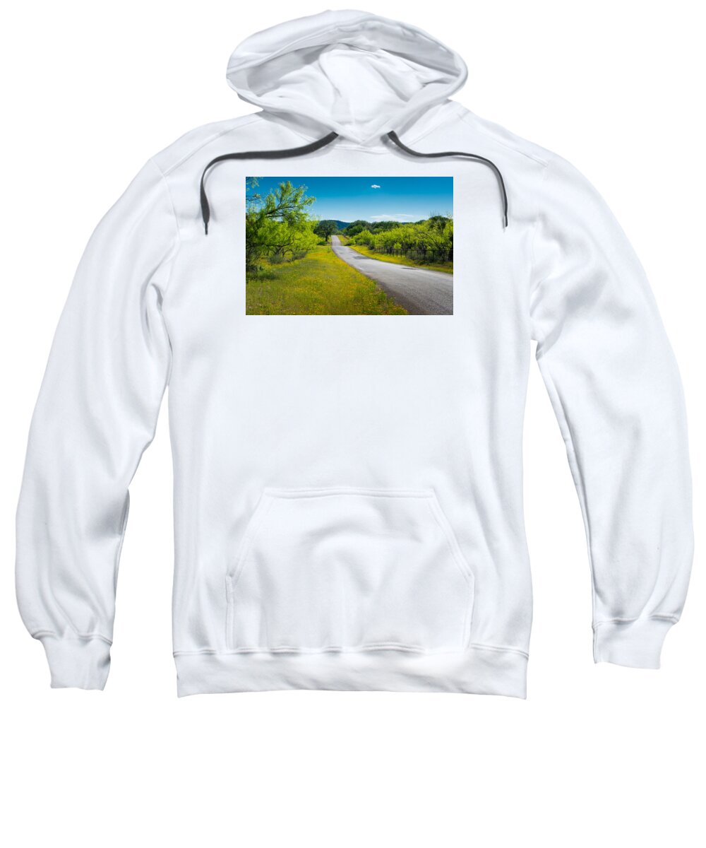 Texas Hill Country Sweatshirt featuring the photograph Texas Hill Country Road by Darryl Dalton
