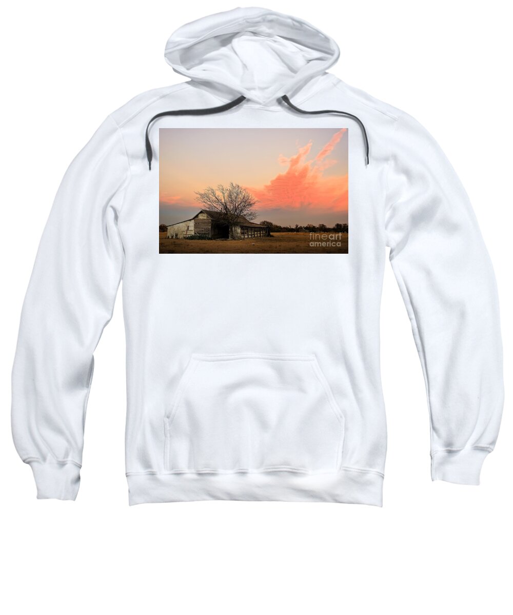 Barn Sweatshirt featuring the photograph Texas sunset by Paul Quinn