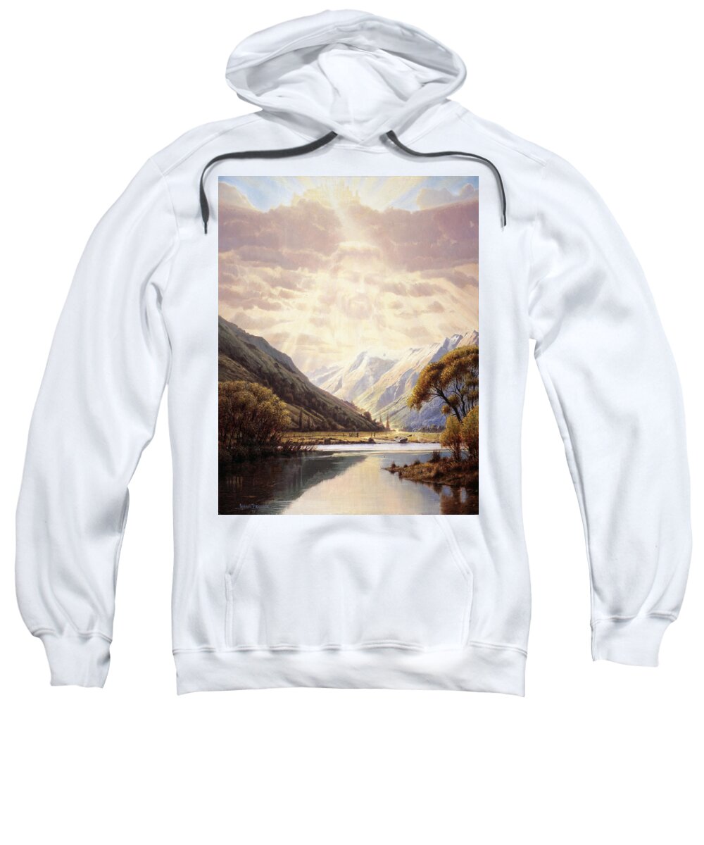 Biblical Sweatshirt featuring the painting The Path of Life by Graham Braddock
