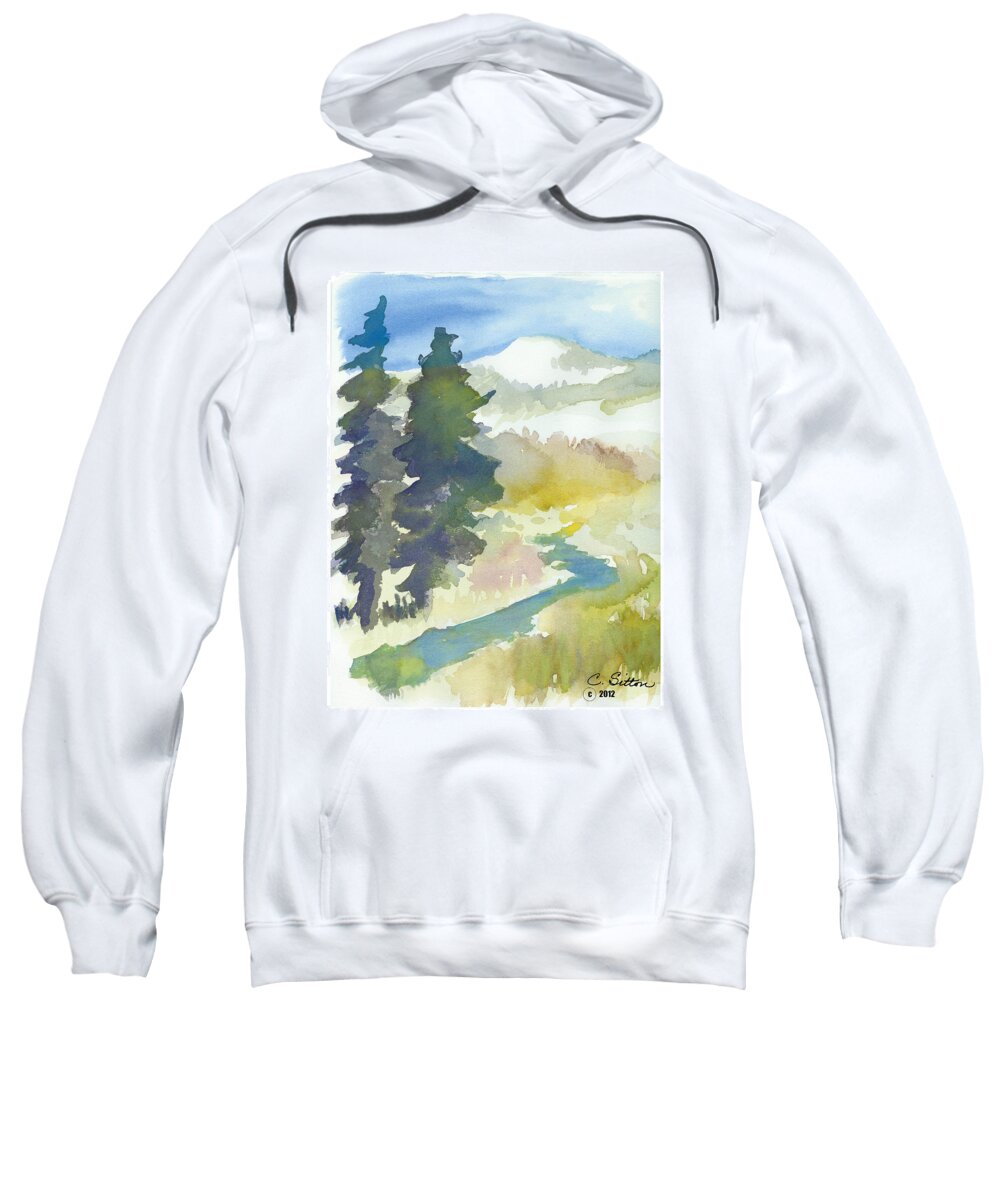 C Sitton Paintings Sweatshirt featuring the painting Trees by C Sitton