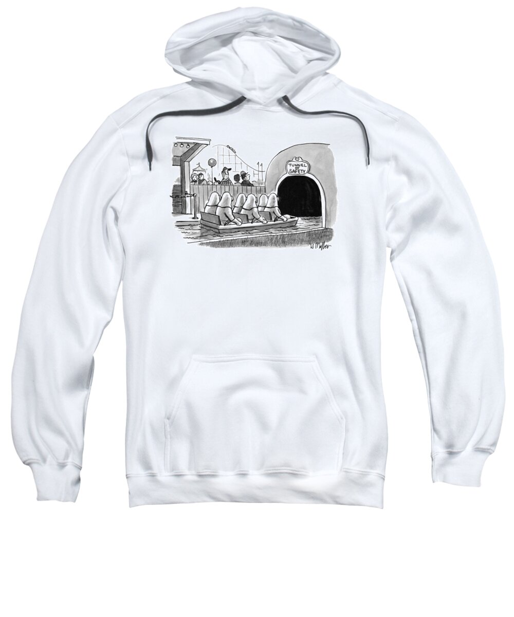 Captionless Sweatshirt featuring the drawing Tunnel Of Safety by Warren Miller