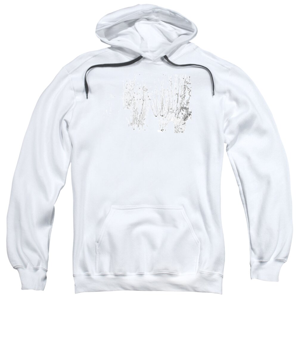 Black And White Image Sweatshirt featuring the photograph Weeds in Snow by Valerie Collins