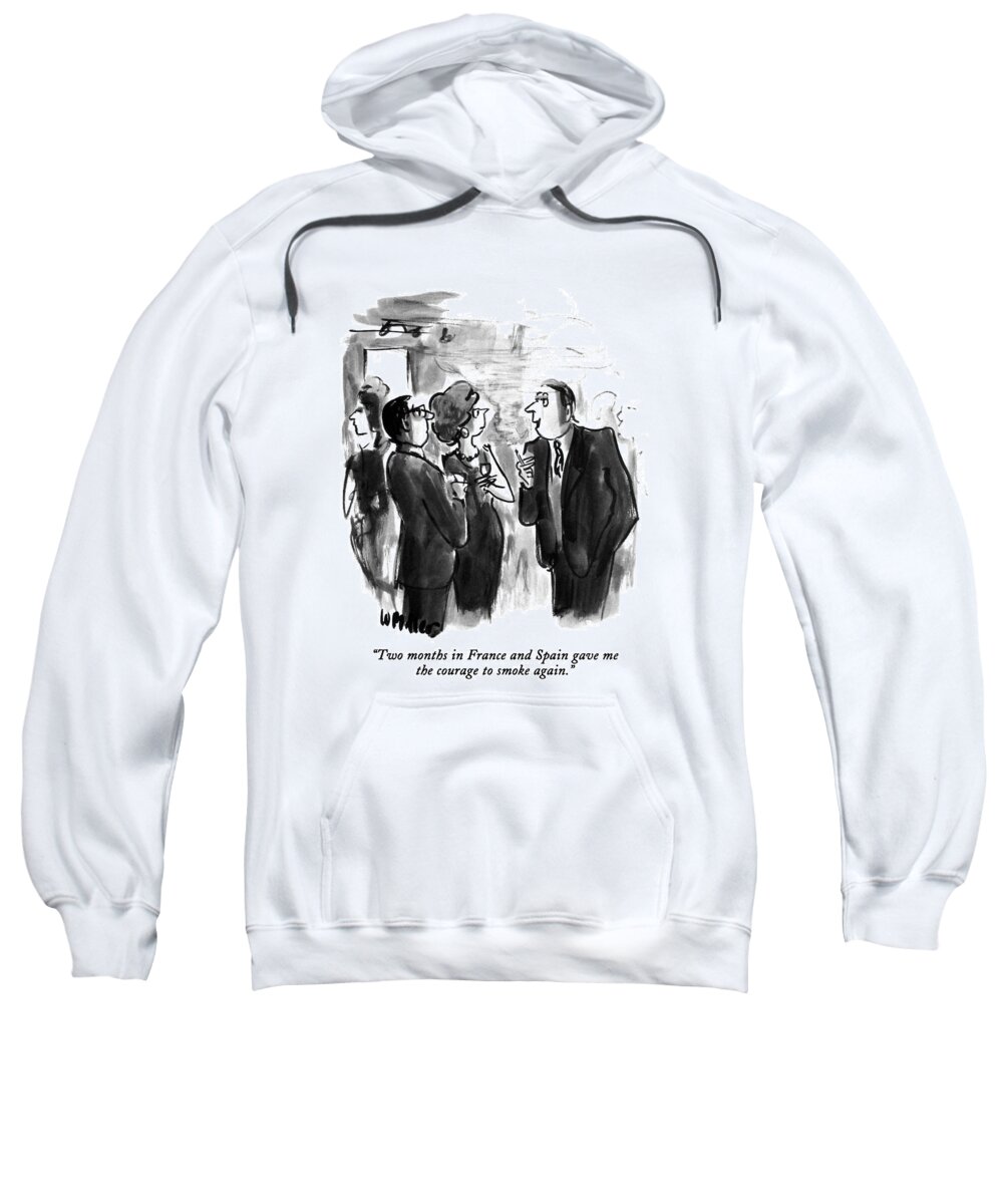 International Sweatshirt featuring the drawing Two Months In France And Spain Gave by Warren Miller