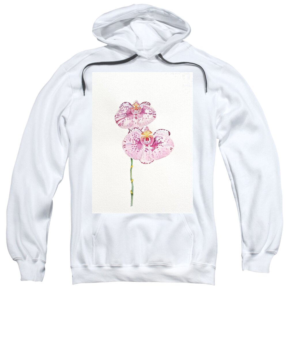 Orchid Sweatshirt featuring the painting Two Orchids by Michele Myers