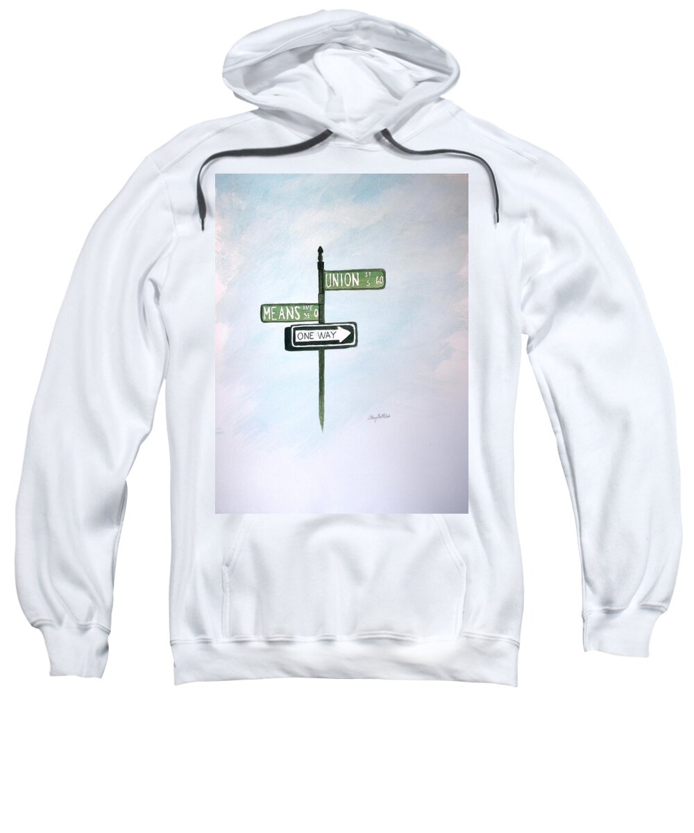 Concord Sweatshirt featuring the painting Union Means One Way by Stacy C Bottoms