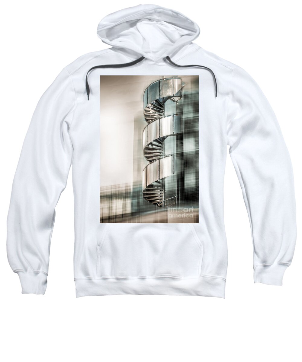 Stairs Sweatshirt featuring the digital art Urban Drill - Cyan by Hannes Cmarits