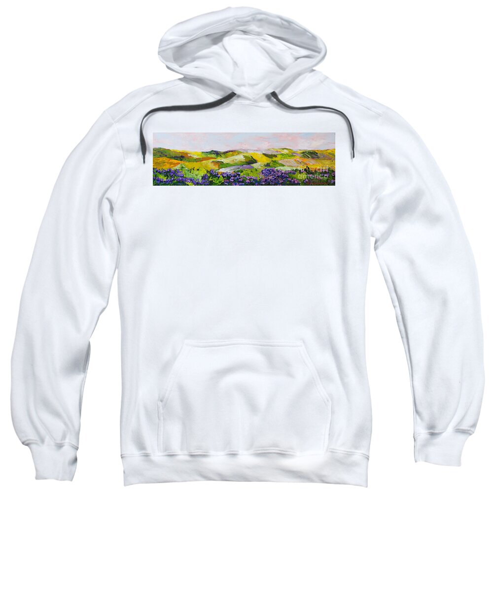 Landscape Sweatshirt featuring the painting Violet Sunrise by Allan P Friedlander