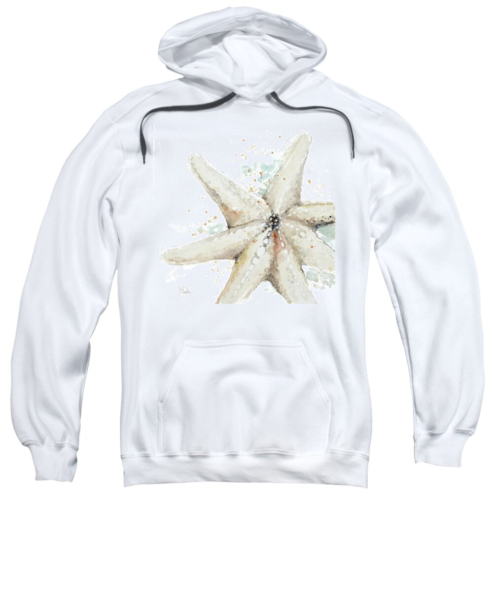 Waterstarfishcoastal Sweatshirt featuring the painting Water Starfish by Patricia Pinto