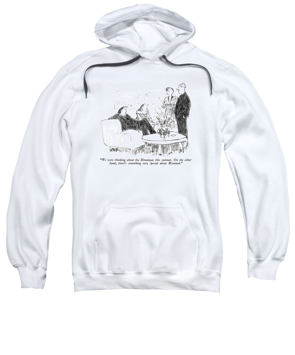 

 Couple To Another. 
Vacation Sweatshirt featuring the drawing We Were Thinking About The Himalayas This Summer by Robert Weber
