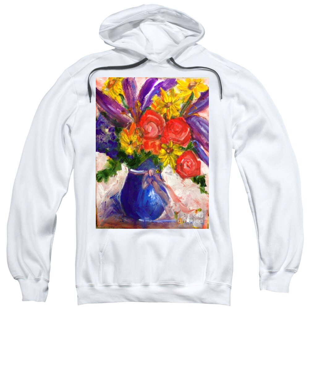 Floral Sweatshirt featuring the painting Wendy's Floral by Sherry Harradence