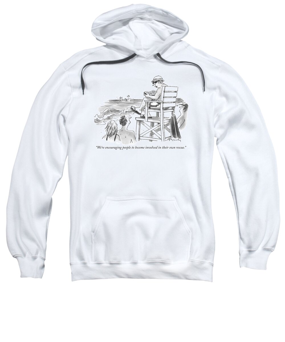 Death Sweatshirt featuring the drawing We're Encouraging People To Become Involved by Mike Twohy