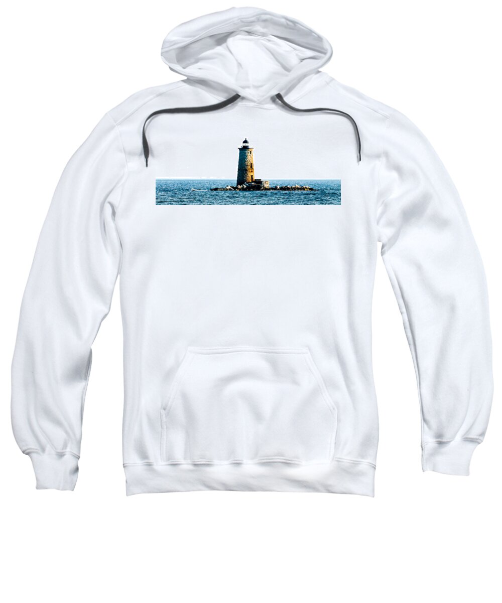 Lighthouse Sweatshirt featuring the photograph Whaleback by Greg Fortier