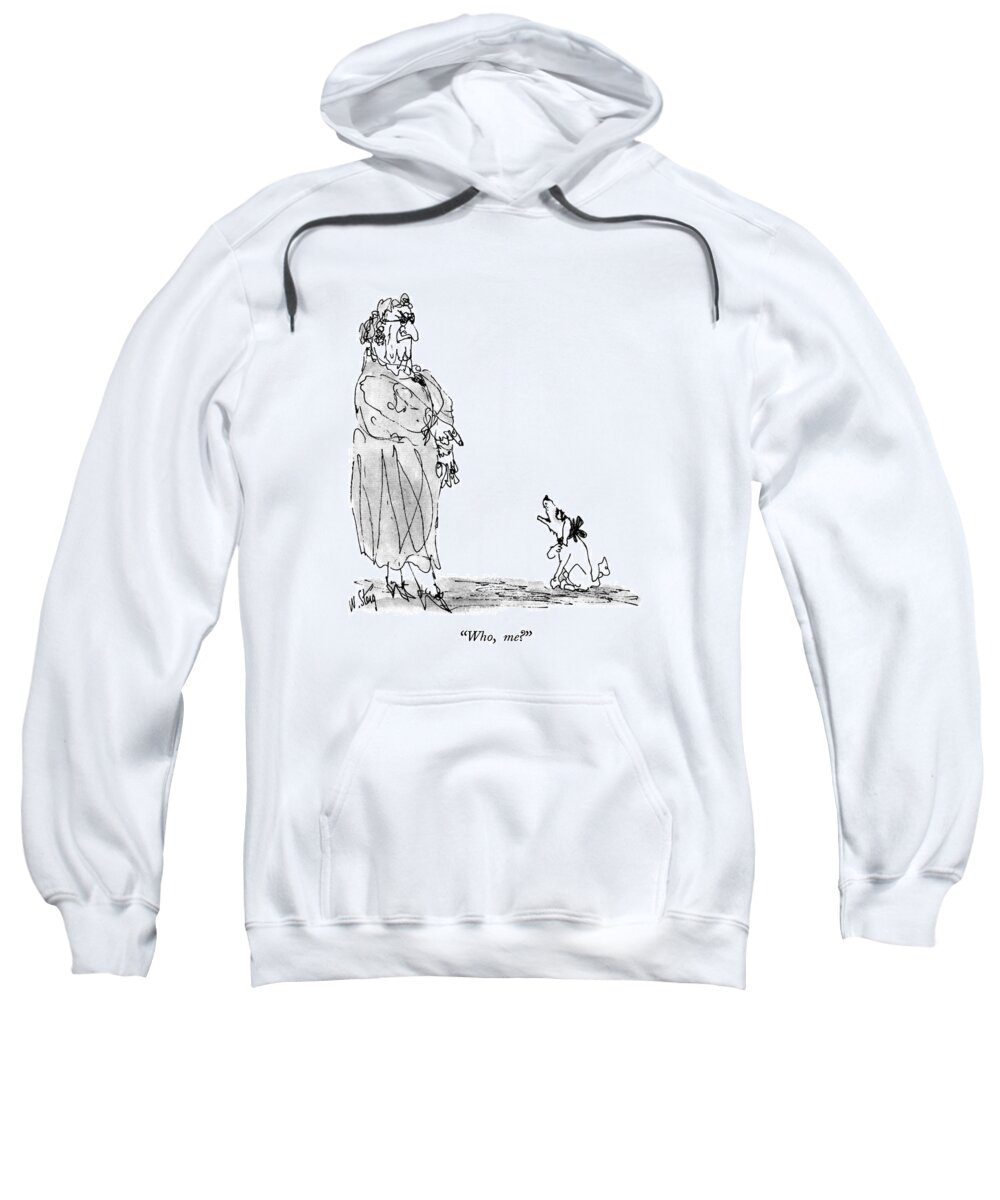 Dogs Sweatshirt featuring the drawing Who, Me? by William Steig