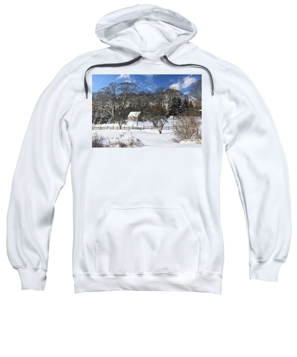 Maine Sweatshirt featuring the photograph Winter Barn by Karin Pinkham