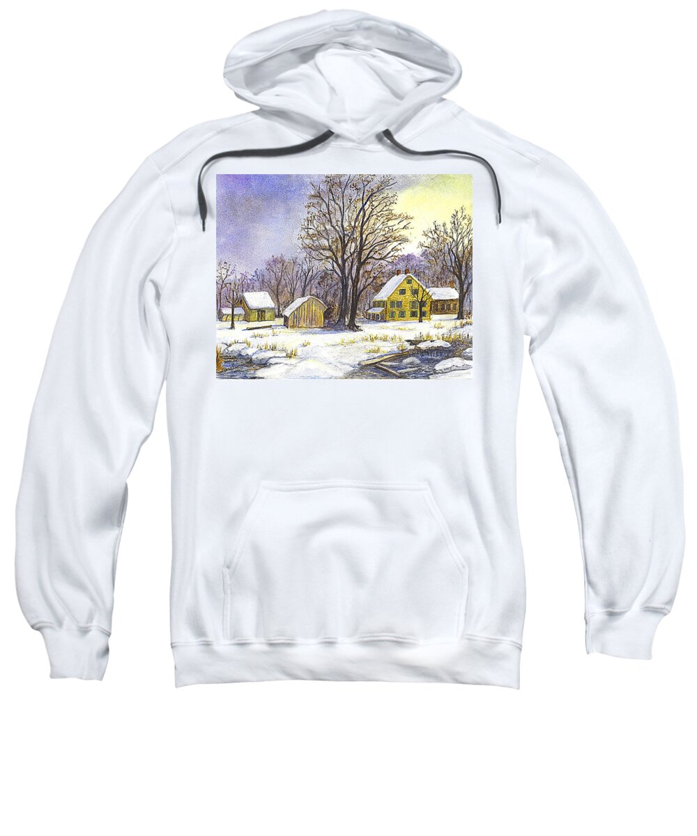 Christmas Cards Sweatshirt featuring the painting Wintertime in The Country by Carol Wisniewski