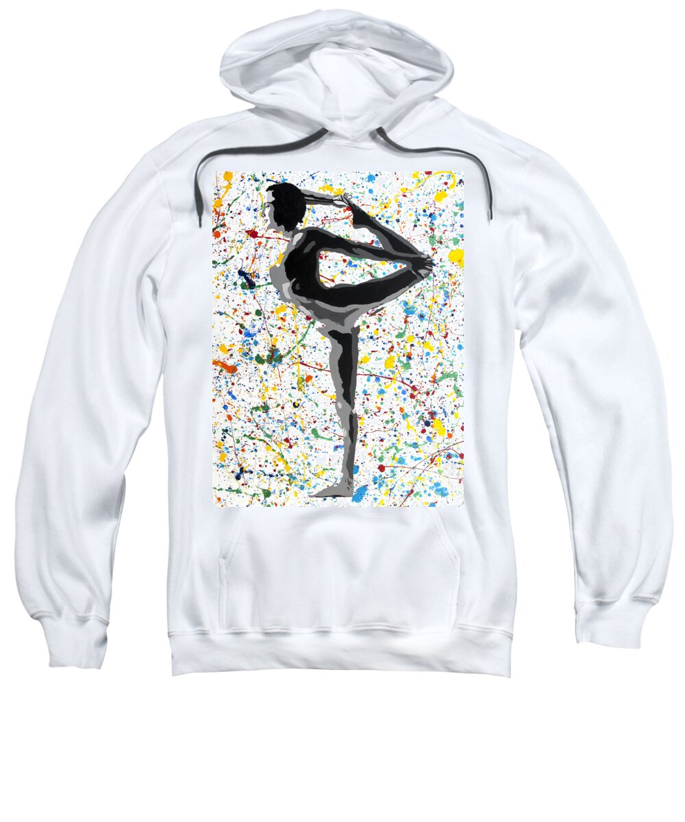 Denise Sweatshirt featuring the painting Yoga Standing Pose by Denise Deiloh
