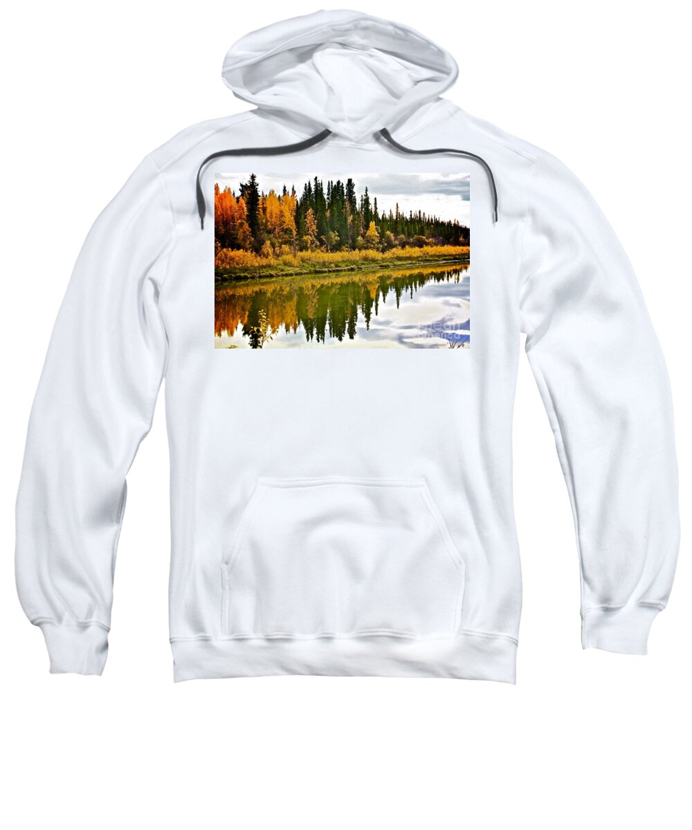 Trees Sweatshirt featuring the photograph Yukon Autumn by Linda Bianic