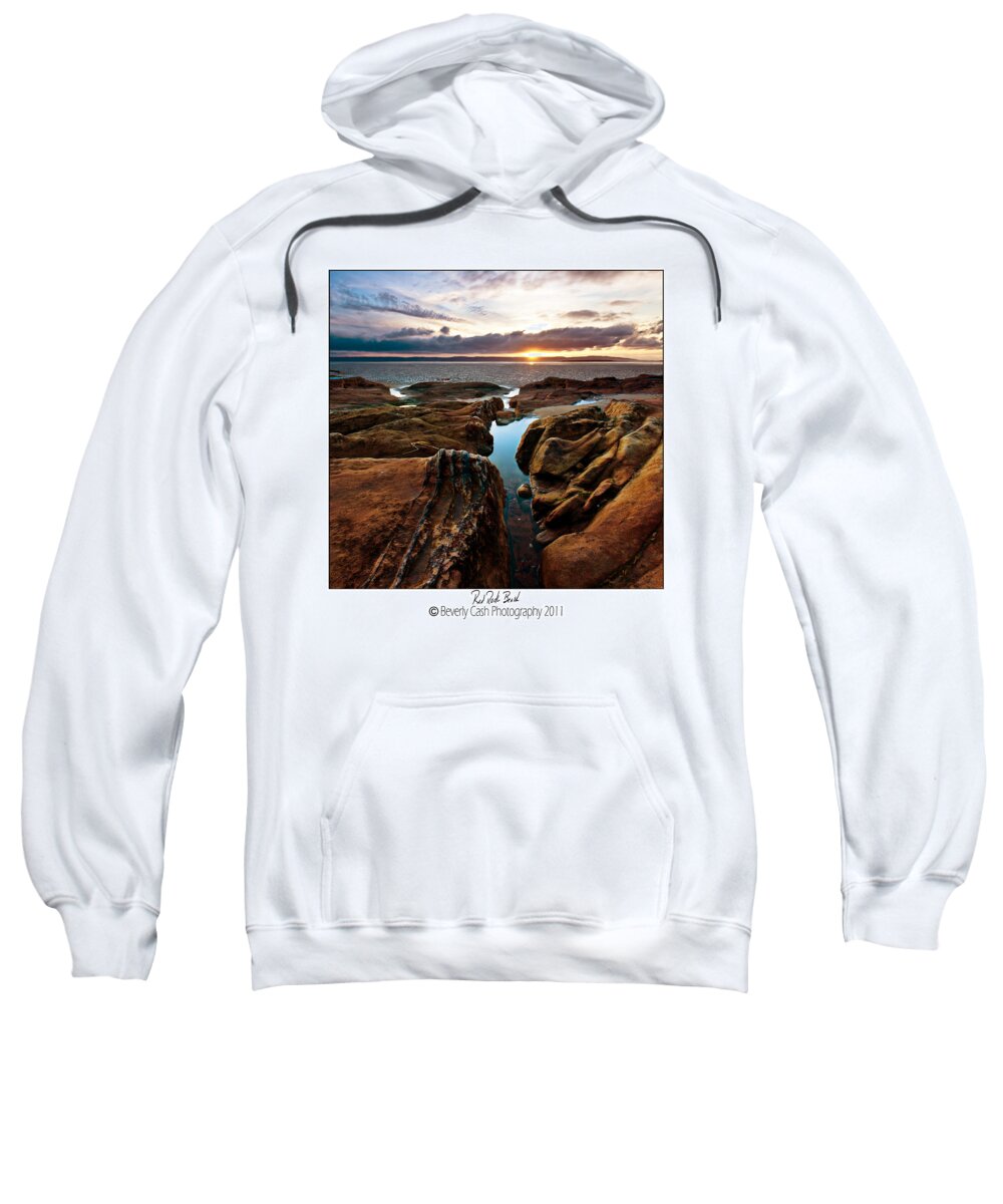 Red Sweatshirt featuring the photograph Red Rock Beach #1 by B Cash