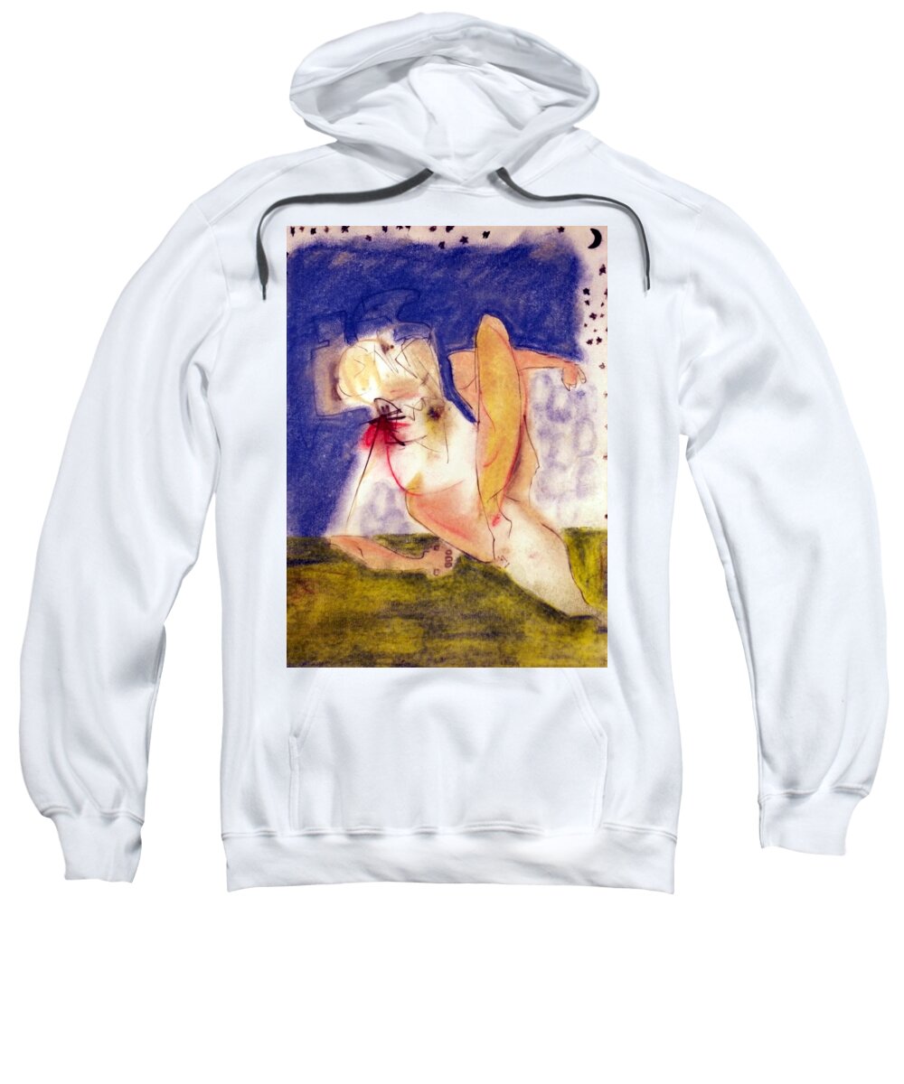 Landscape Sweatshirt featuring the pastel Black Stars #1 by JC Armbruster