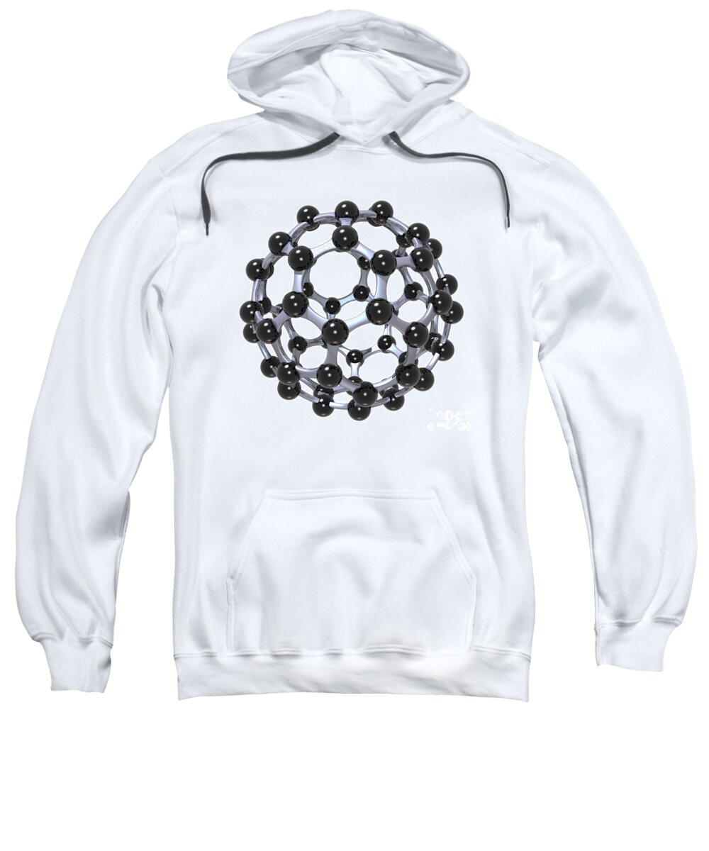 Allotrope Sweatshirt featuring the digital art Buckminsterfullerene or Buckyball C60 18 by Russell Kightley