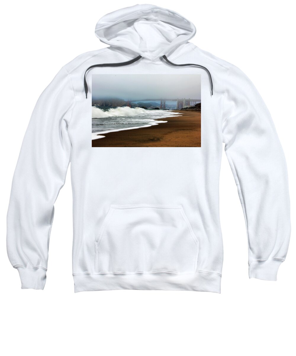 Randy Wehner Sweatshirt featuring the photograph Golden Gate Surf by Randy Wehner