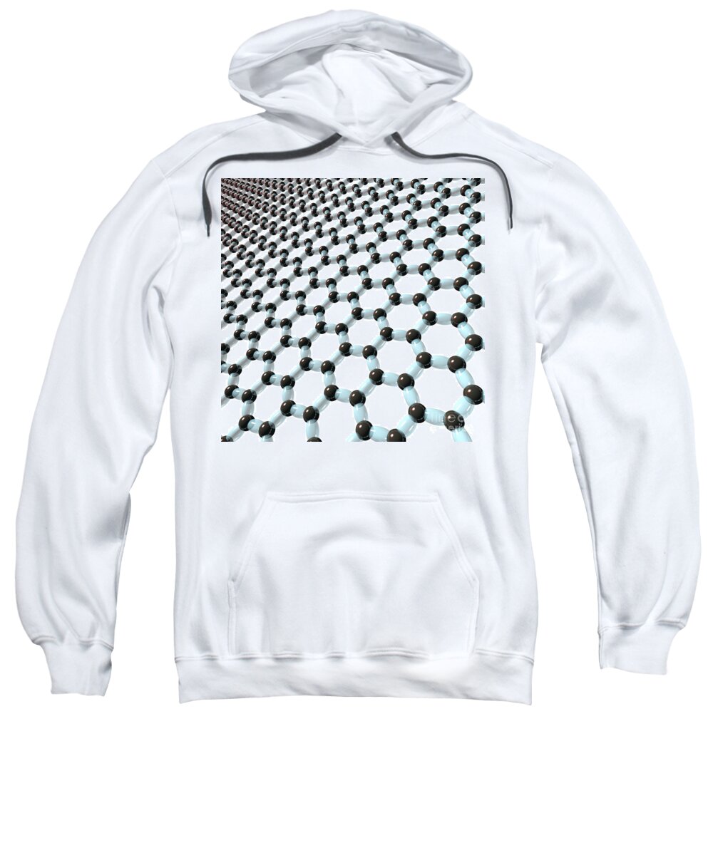 Graphene Is An Allotrope Of Carbon Consisting Of Flat Sheets Of Hexagonally Arranged Carbon Atoms. When Stacked In Layers Sweatshirt featuring the digital art Graphene 8 by Russell Kightley