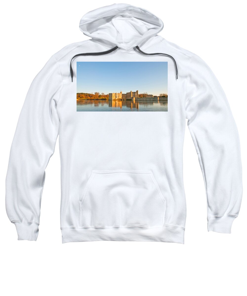 Leeds Castle Sweatshirt featuring the photograph Leeds Castle on Ice 2 by Chris Thaxter