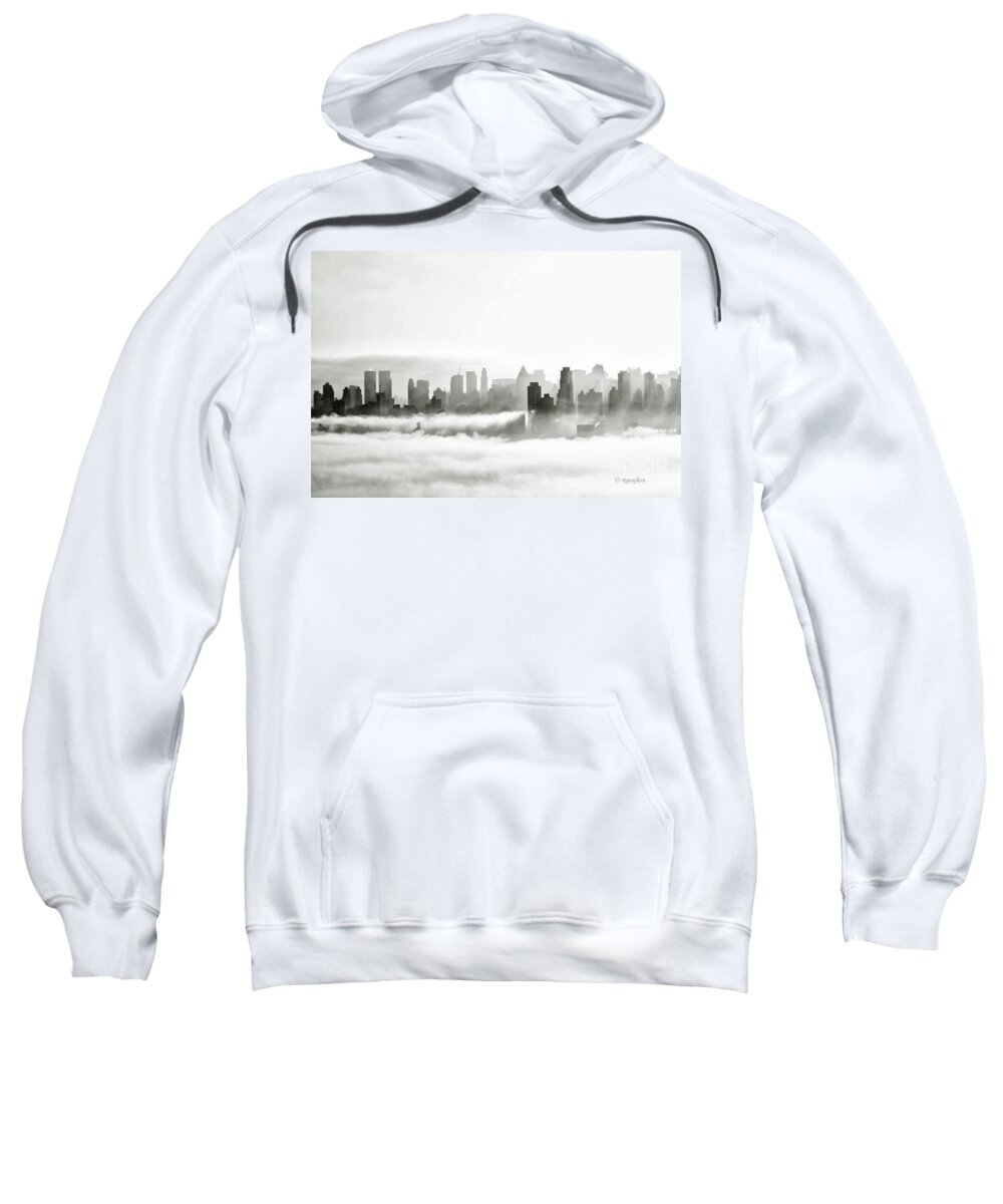 New York Sweatshirt featuring the photograph New York Foggy Morn by Regina Geoghan