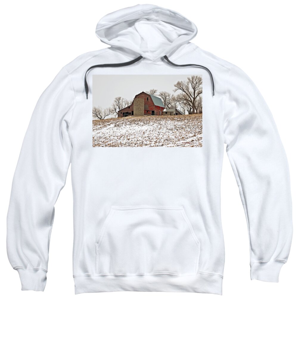 Barns Sweatshirt featuring the photograph Old Red Barn by Ed Peterson