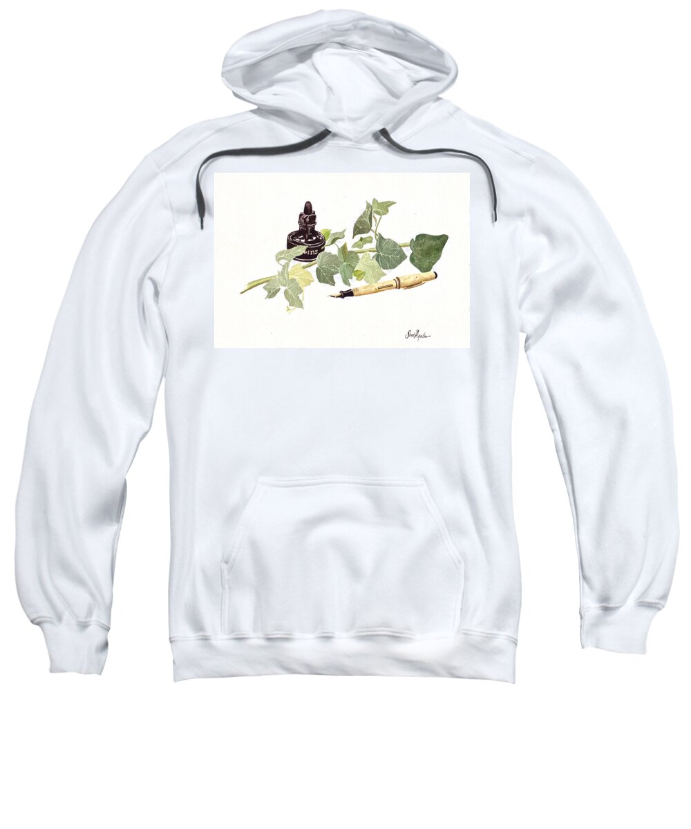 Ink Sweatshirt featuring the painting Pen Ink and Ivy by Frank SantAgata