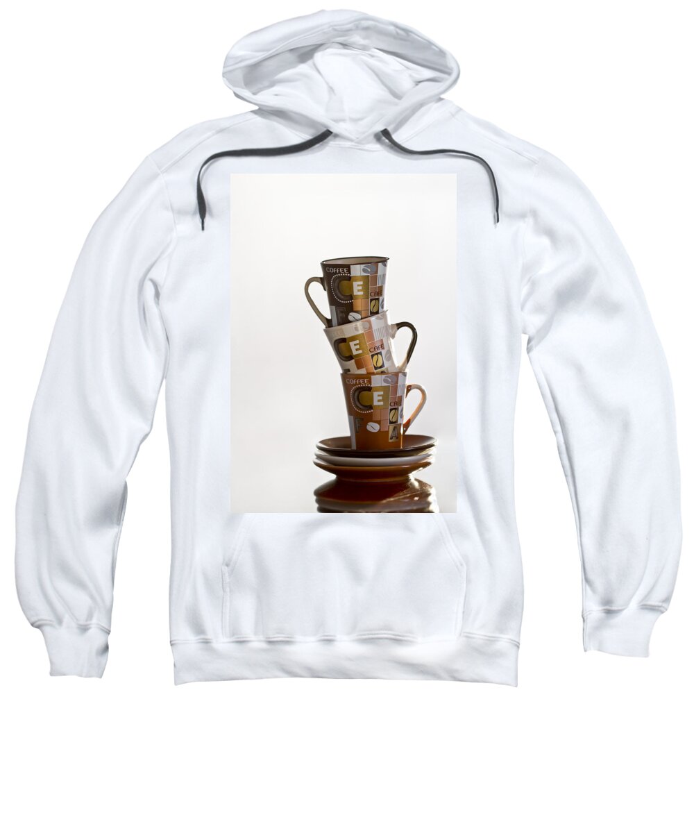 Cup Sweatshirt featuring the photograph Stack Them Up by Evelina Kremsdorf