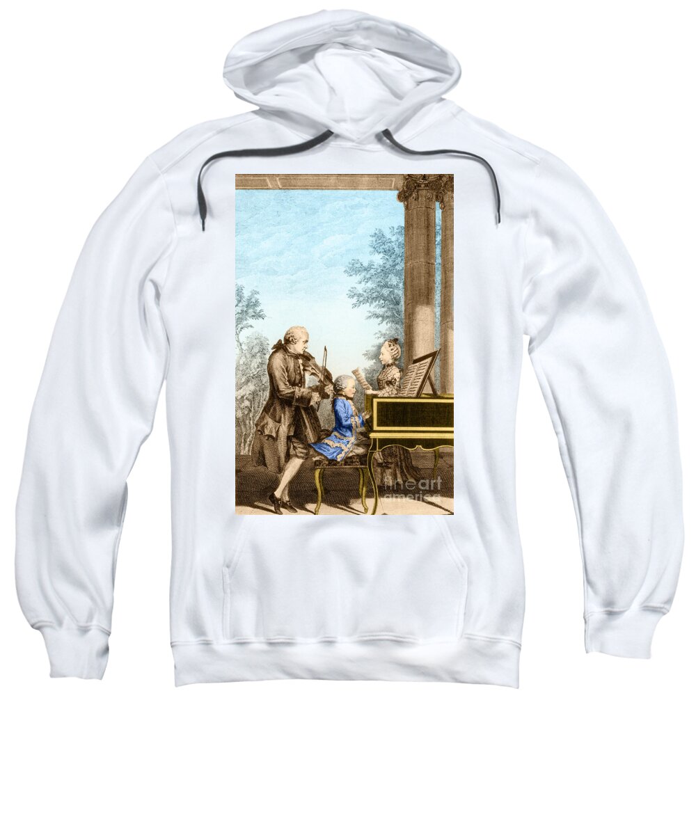 Mozart Family Sweatshirt featuring the photograph The Mozart Family On Tour 1763 by Photo Researchers