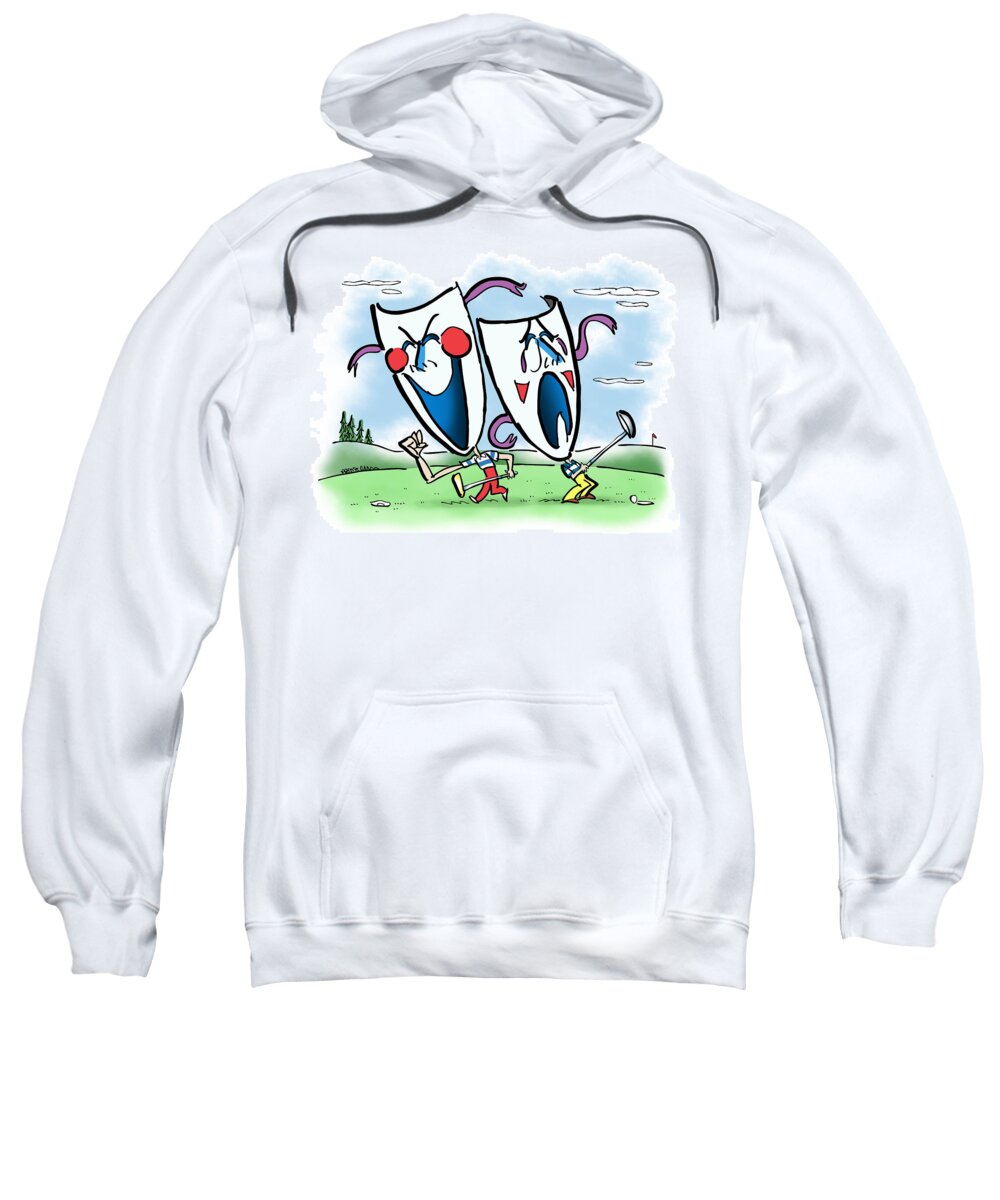 Golf Sweatshirt featuring the digital art The Two Faces Of Golf by Mark Armstrong