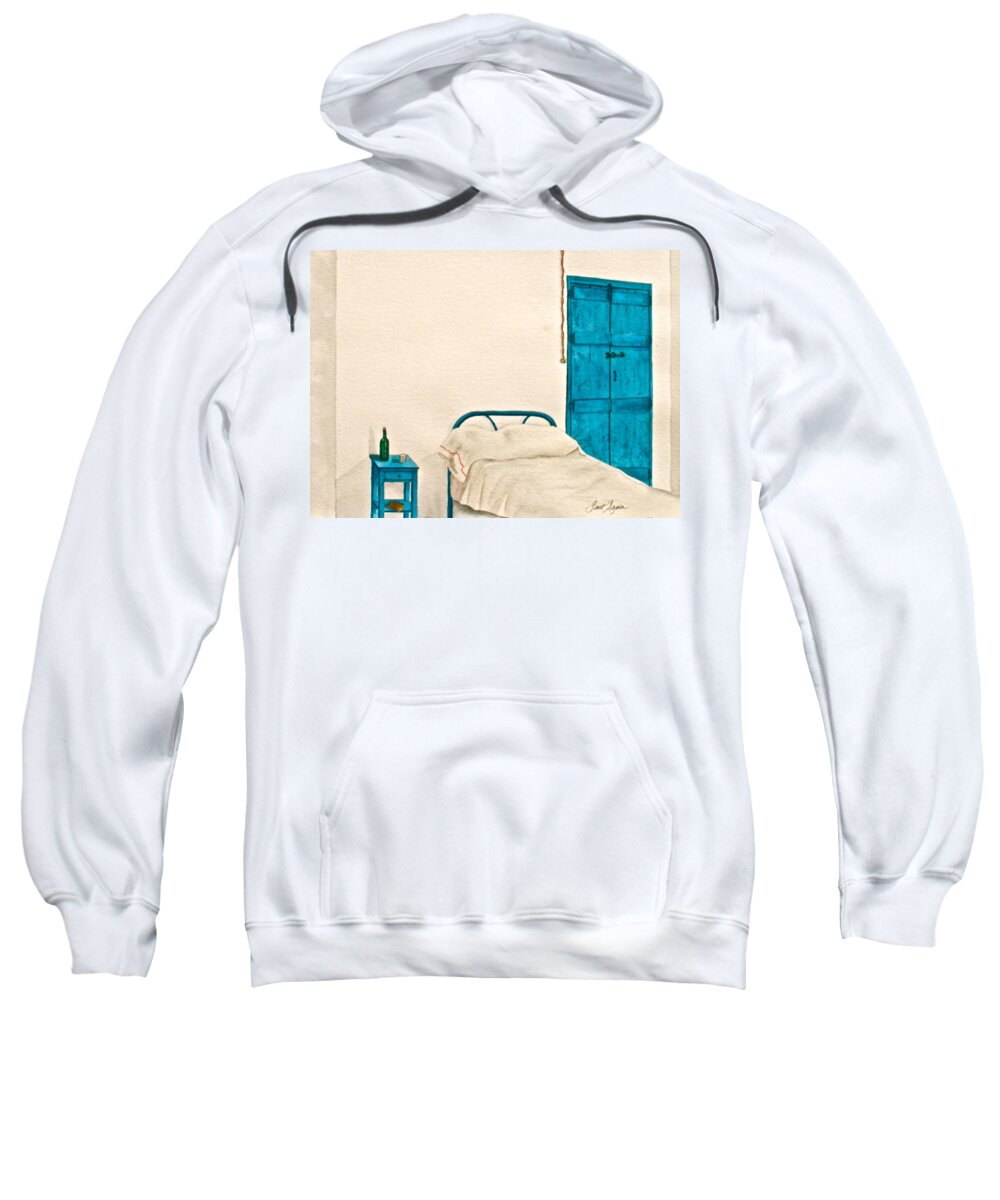 White Sweatshirt featuring the painting White Room by Frank SantAgata