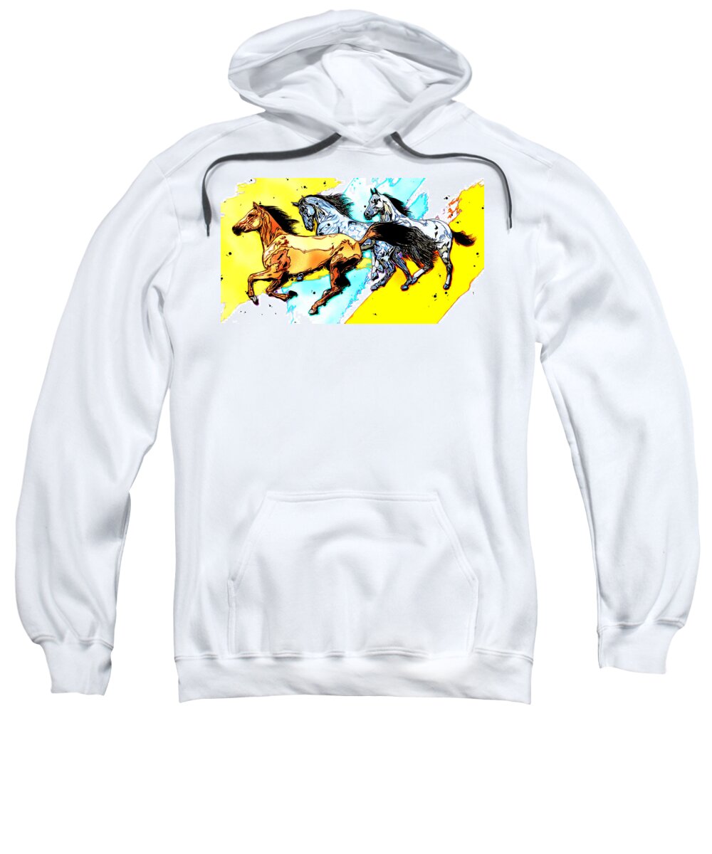 Horse Sweatshirt featuring the photograph Wild and Free by David G Paul