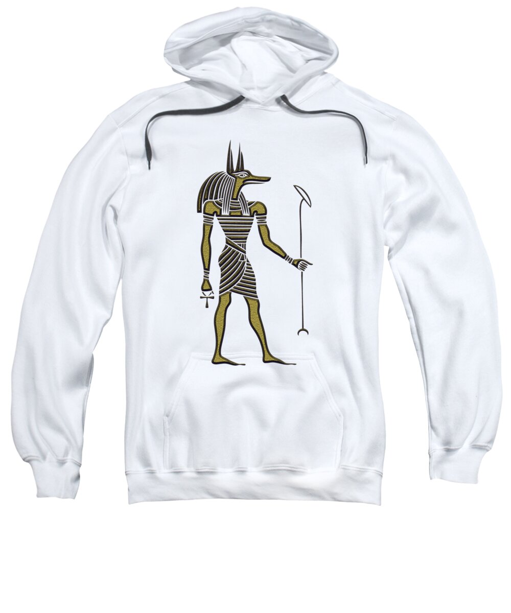 Africa Sweatshirt featuring the mixed media Anubis - God of ancient Egypt #1 by Michal Boubin