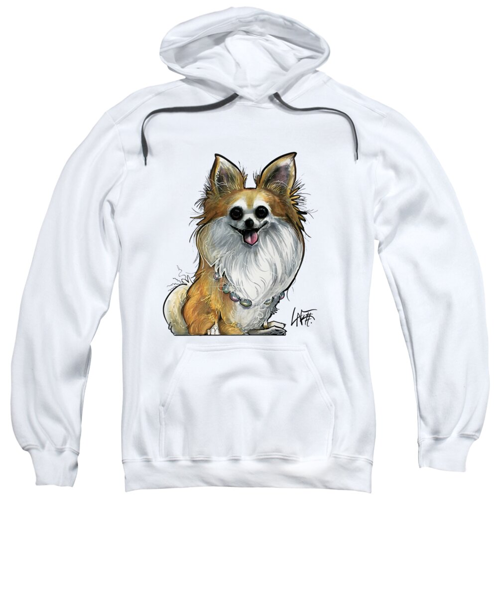 Papillon Sweatshirt featuring the drawing Batassa 19-1024 by Canine Caricatures By John LaFree