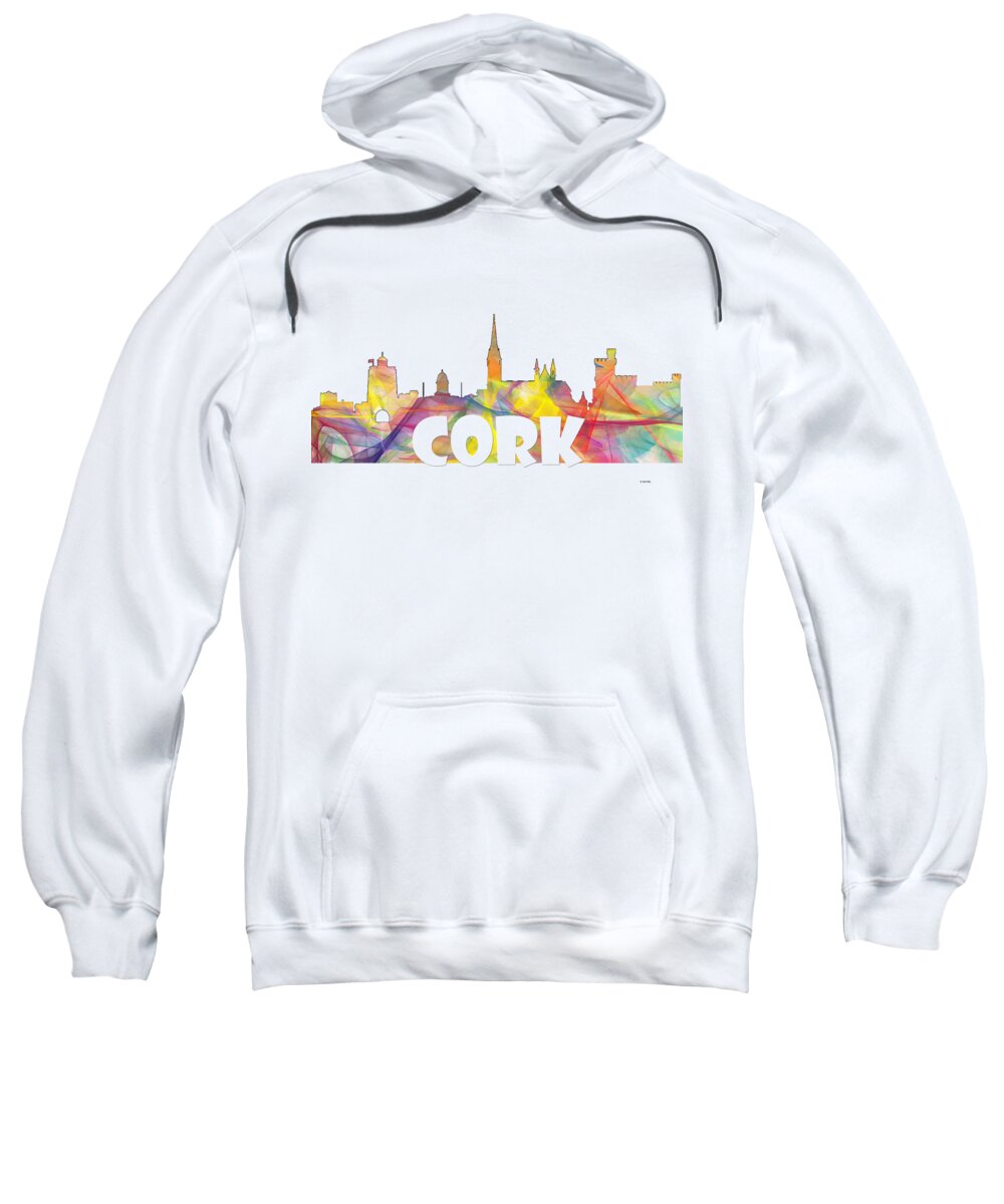 Cork Ireland Skyline Sweatshirt featuring the digital art Cork Ireland Skyline #1 by Marlene Watson