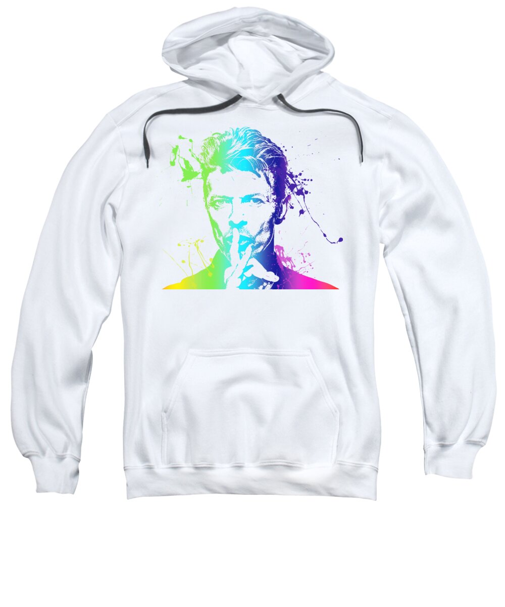 Bowie Sweatshirt featuring the digital art David Bowie #1 by Chris Smith