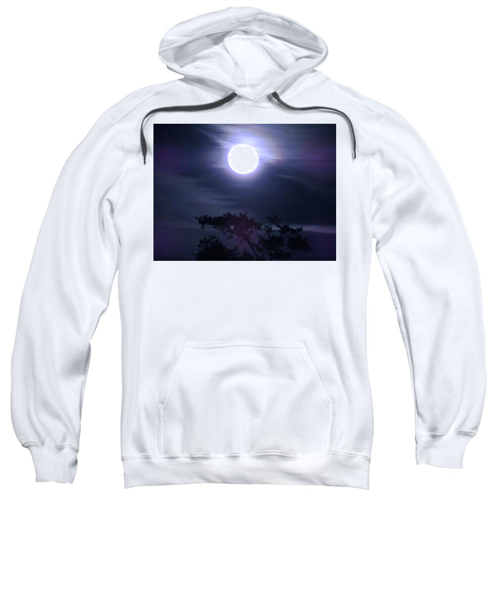 Night Sweatshirt featuring the digital art Full Moon Falling #1 by Vincent Green