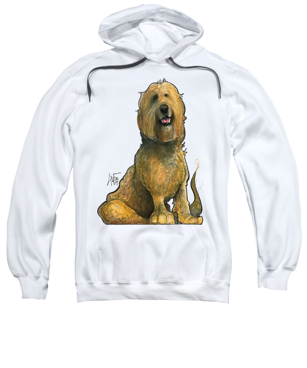 Golden Doodle Sweatshirt featuring the drawing Grand 3171 by Canine Caricatures By John LaFree