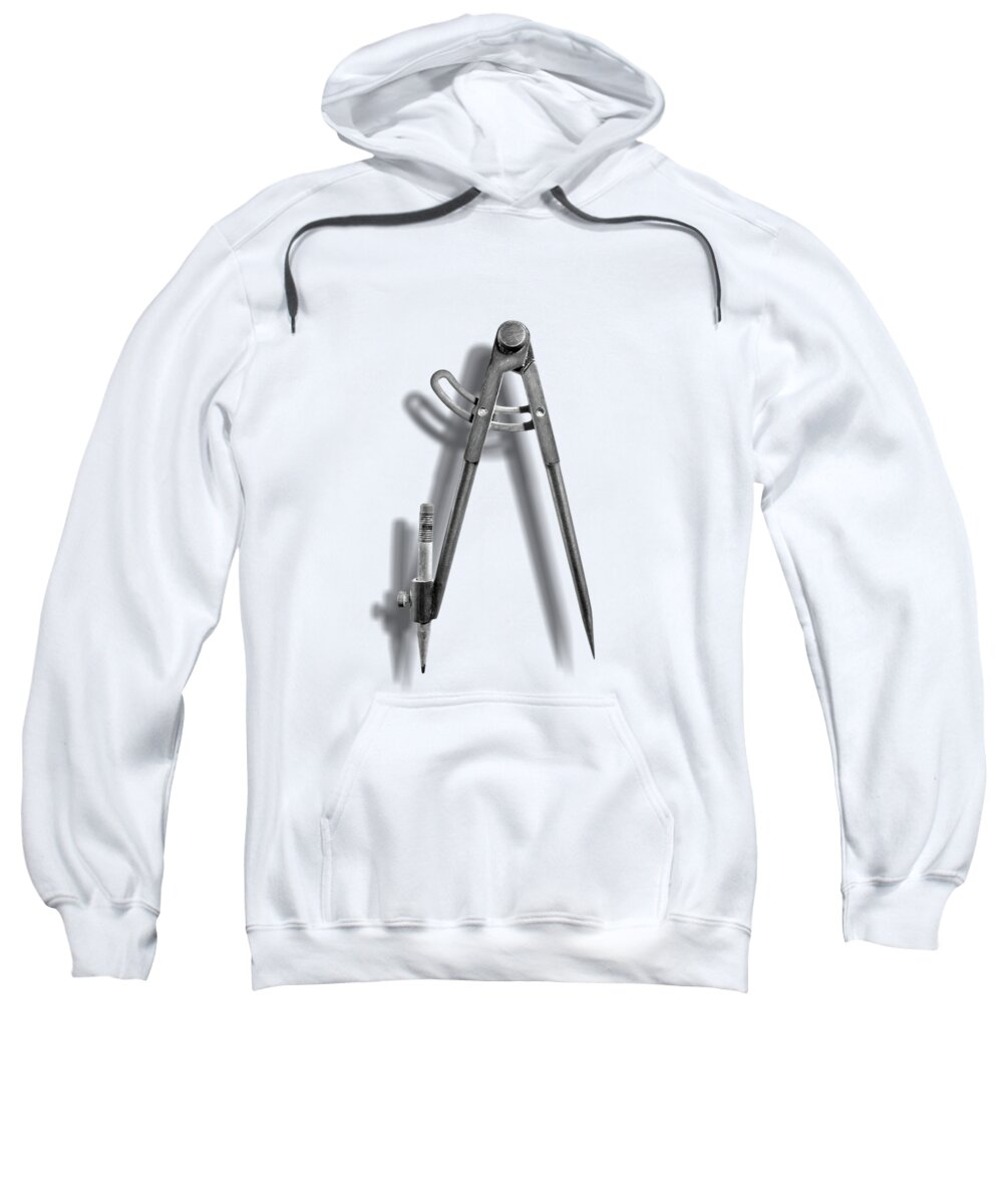 Compass Sweatshirt featuring the photograph Iron Compass Backside in BW by YoPedro