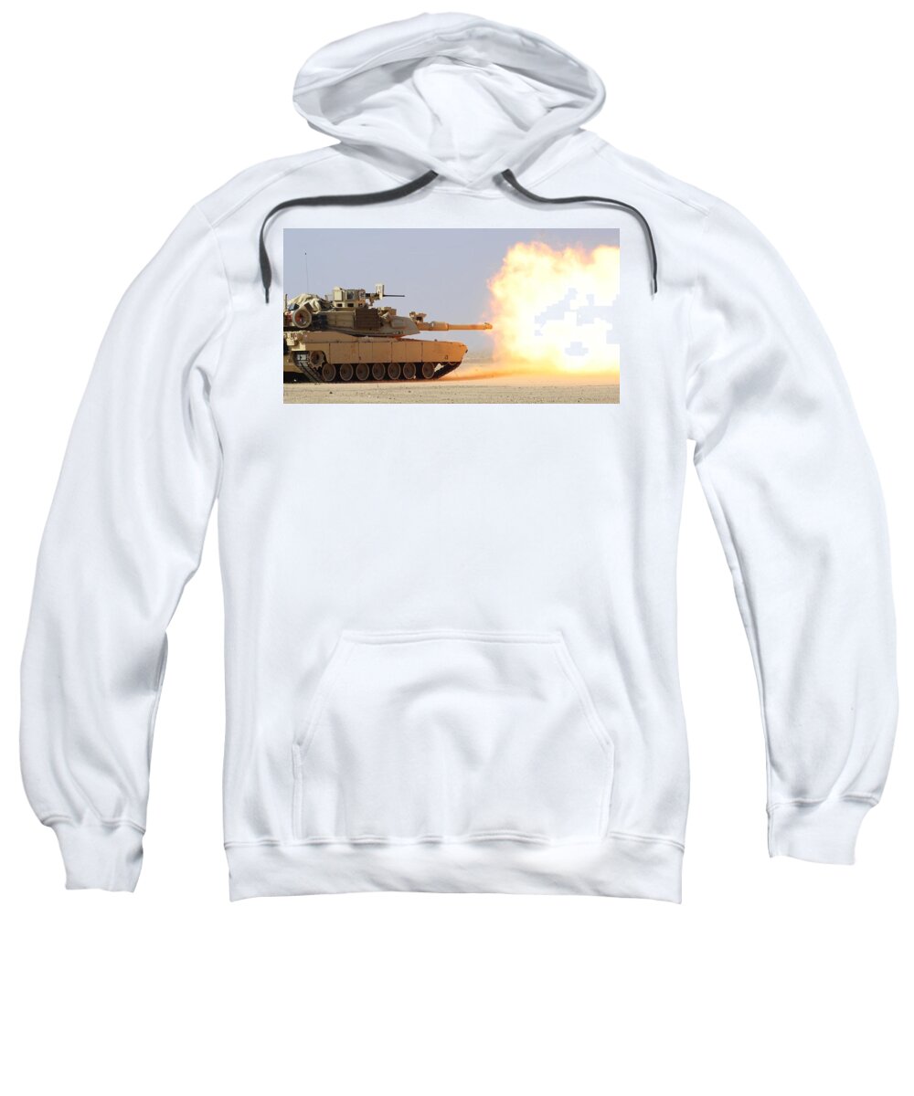 M1 Abrams Sweatshirt featuring the digital art M1 Abrams #1 by Maye Loeser