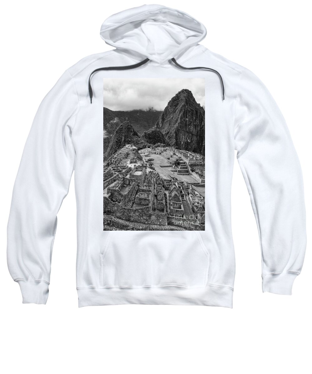Intihuatana Pyramid Sweatshirt featuring the photograph Machu Picchu City and Main Plaza 3 #1 by Bob Phillips