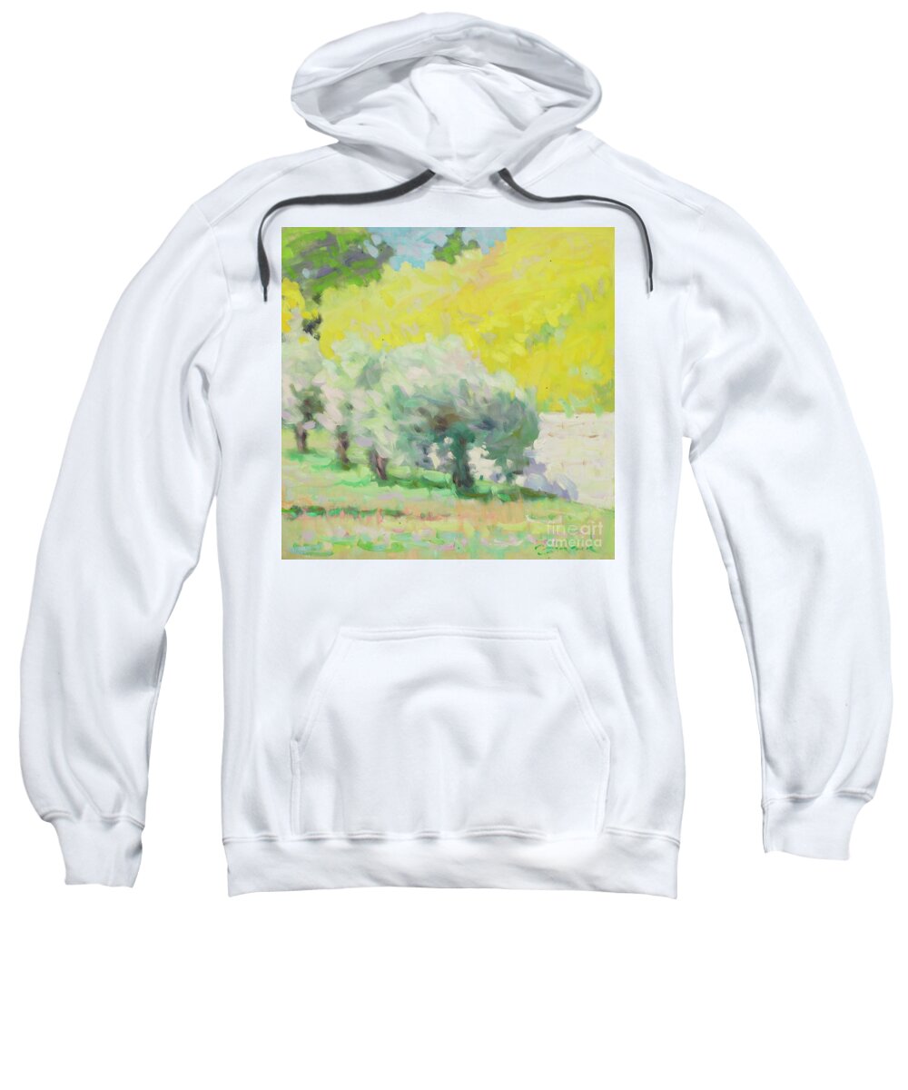 Fresia Sweatshirt featuring the painting Ode to Yellow #1 by Jerry Fresia