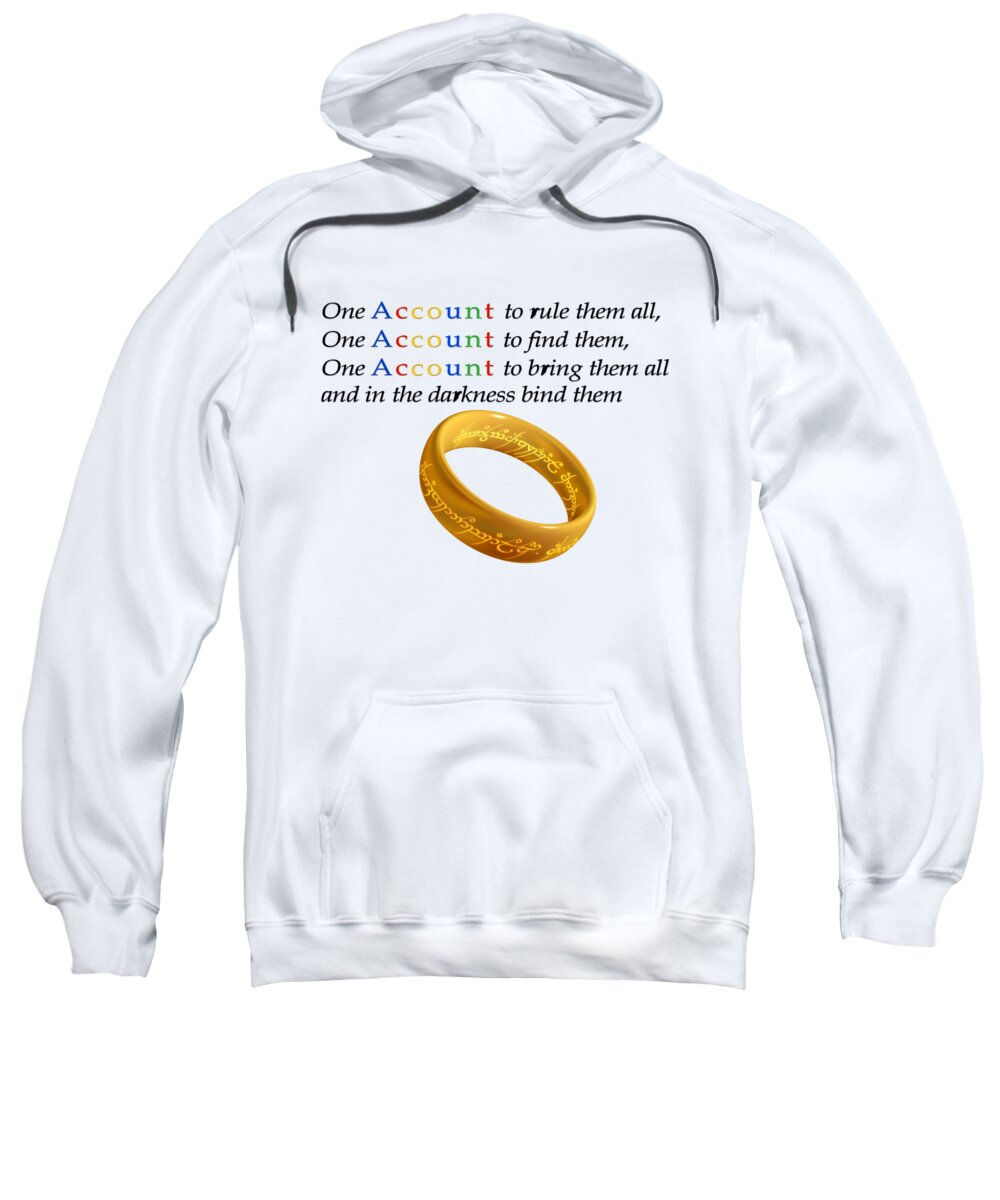Elves Sweatshirt featuring the digital art One Account to rule them all #2 by Ilan Rosen