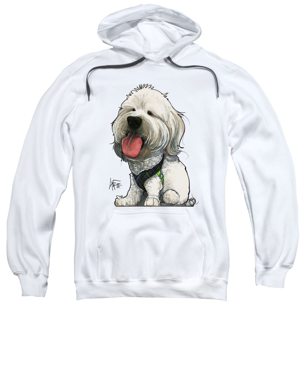 Canine Caricature Sweatshirt featuring the drawing Deluna 3182 2 by John LaFree