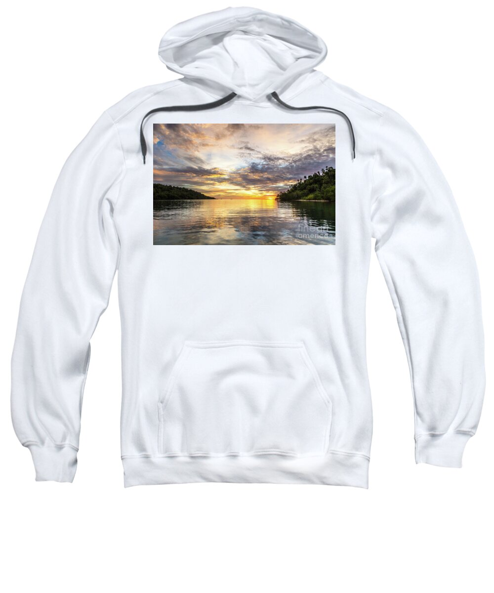 Indonesia Sweatshirt featuring the photograph Stunning sunset in the Togian islands in Sulawesi #1 by Didier Marti