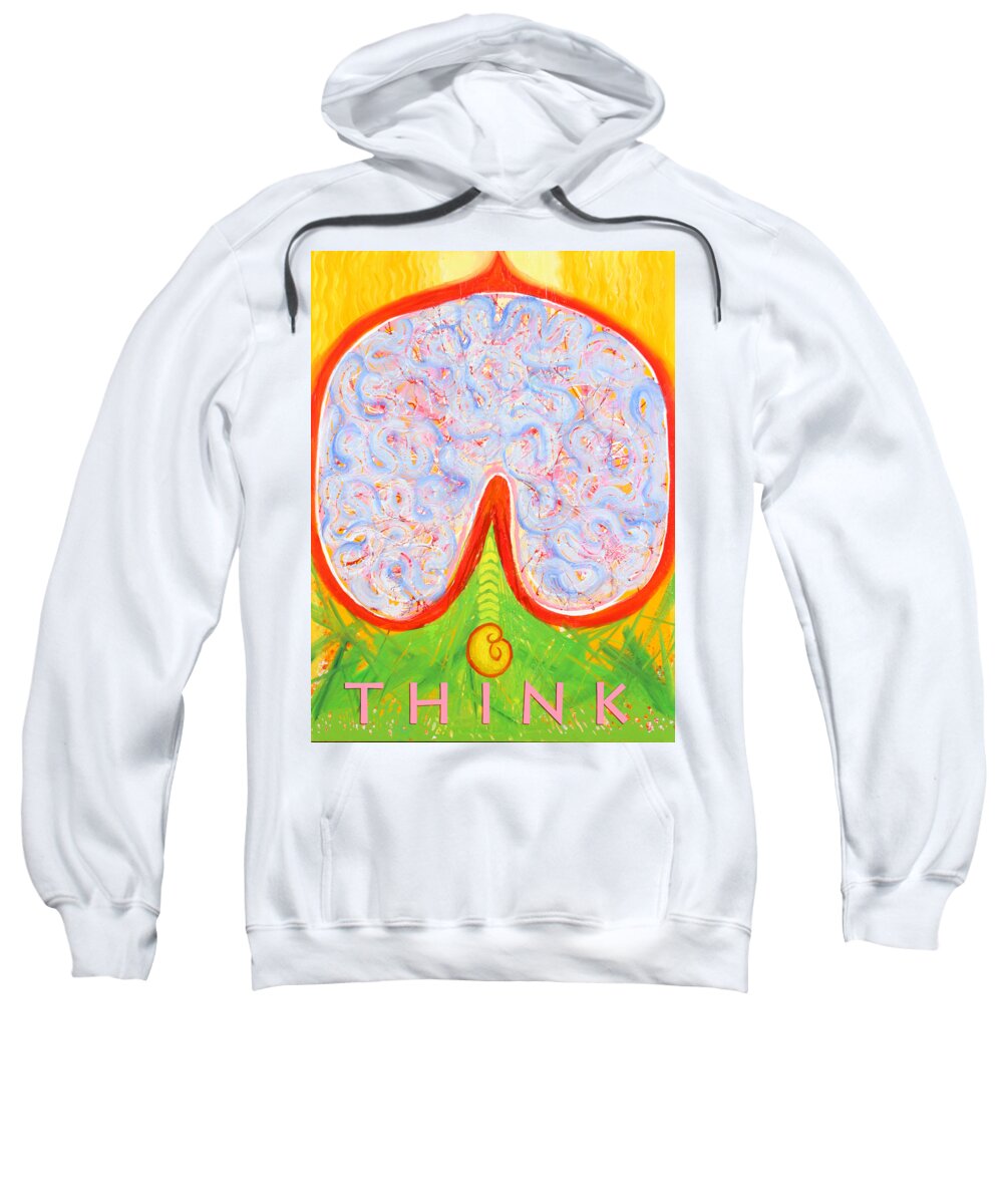 Brain Sweatshirt featuring the painting Think #1 by Anne Cameron Cutri