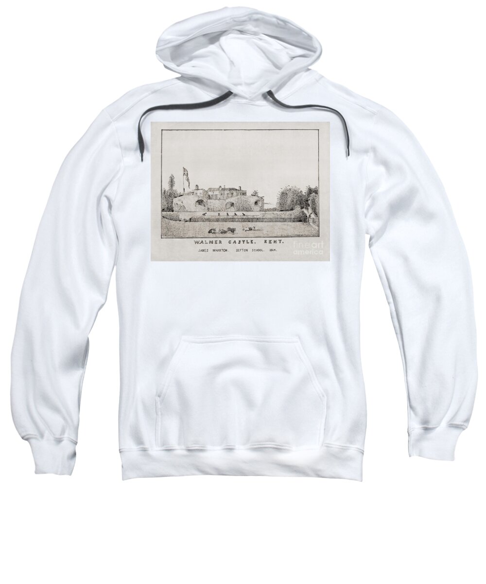 Landscape Sweatshirt featuring the drawing Walmer Castle Kent #1 by Donna L Munro